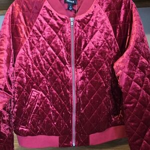 Torrid Red Velvet Quilted Jacket